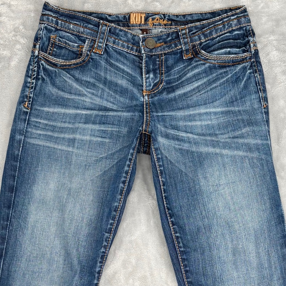 Kut from the Kloth Jeans Womens 4 (29x30.5) Blue Straight Leg Flap Pocket Boho